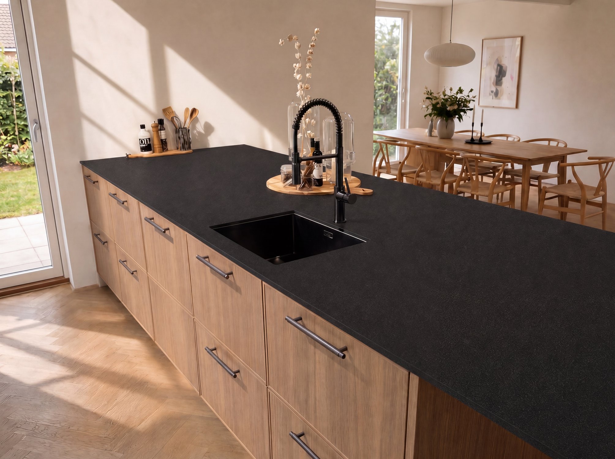 Inspiration: Granito Black Keramik bordplade efter mål - Bordplader til bad