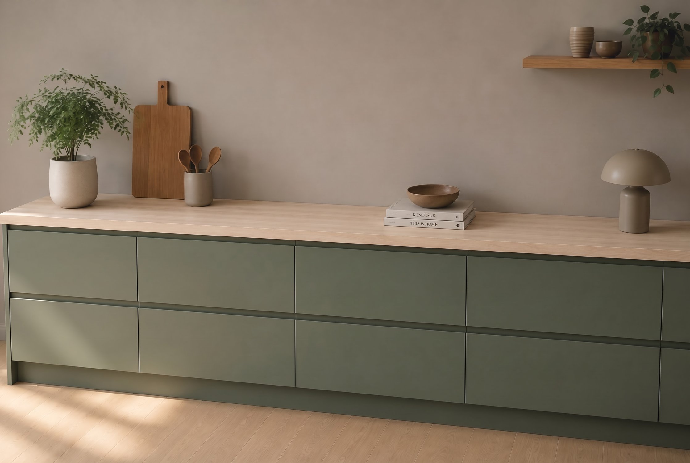 Inspiration: Palermo Light Oak Laminat bordplade efter mål - Trælook bordplader